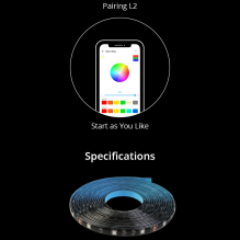 Sonoff L2-2M komplektas išmanusis vandeniui atsparus LED juostelė 2m RGB nuotolinio valdymo pultelis Wi-Fi maitinimo šal