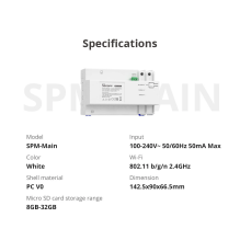 Sonoff SPM-Main smart switch Wi-Fi / Ethernet maitinimo matuoklis