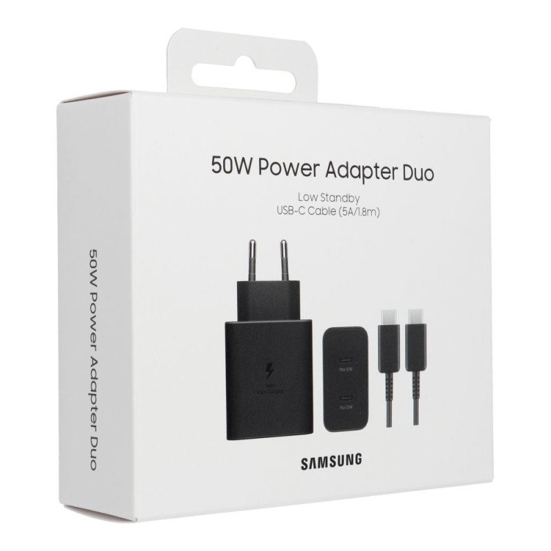 Charger Samsung EP-T5020XBEGEU 50W + USB-C cable black