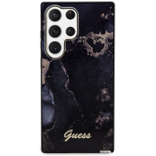 Guess GUHCS23LHTMRSK S23 Ultra S918 black / black hardcase Golden Marble Collection