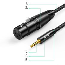 Ugreen audio cable 3.5mm mini jack (male) - XLR (female) 1m black (AV182)