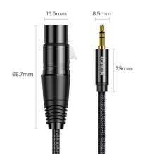 Ugreen audio cable 3.5mm mini jack (male) - XLR (female) 1m black (AV182)