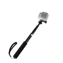 Selfie stick with camera holder - black