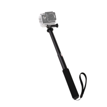 Selfie stick with camera holder - black