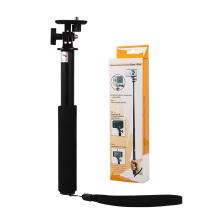 Selfie stick with camera holder - black