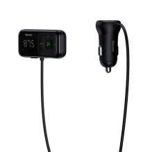  RETURNED ITEM Wireless Bluetooth FM transmitter with charger Baseus S-16 (Overseas edition) - black