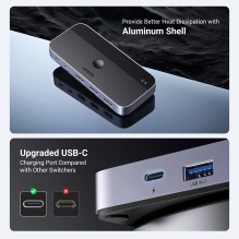 Ugreen CM662 USB 3.0 jungiklis 2-in-4 jungiklis + 2x USB-A laidas - juodas