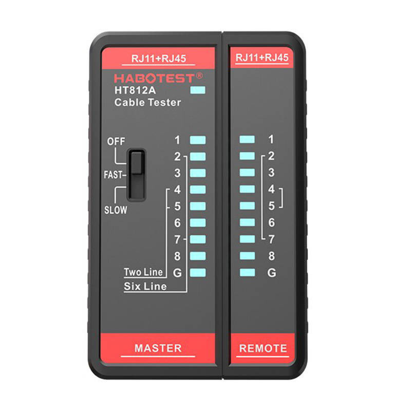 Tinklo kabelio testeris Habotest HT812A RJ45 / RJ14 / RJ12 / RJ9