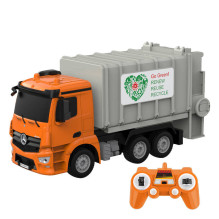 Remote control RC garbage truck 1:26 Double Eagle (orange) Mercedes-Benz Antos E676-003