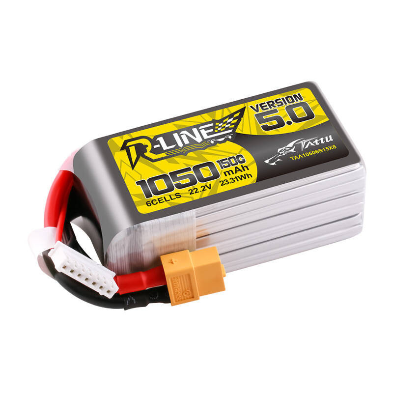 Tattu R-Line 5.0 1050mAh 22.2V 6S 150C XT60 Plug Battery