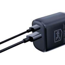 3mk Hyper Charger 20W USB-C USB-A wall charger - black