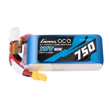 GENS ACE 750MAH 11.1V 60C 3S1P LIPO AKUMULIATORIUS SU XT30