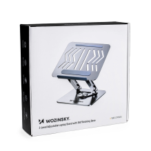 Laptop stand Wozinsky WRS-CPY84SS aluminum + Free! smartphone stand - silver