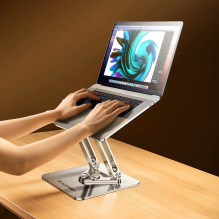 Laptop stand Wozinsky WRS-CPY84SS aluminum + Free! smartphone stand - silver