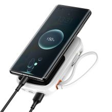 Baseus Qpow Digital Display powerbank with fast charging 10000mAh 22.5W QC / PD / SCP / FCP with built-in USB-C cable wh