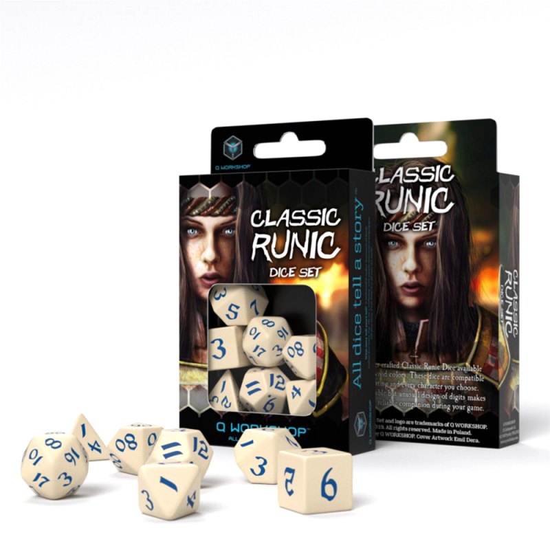 Classic Runic Dice Set Sand And Red Colors