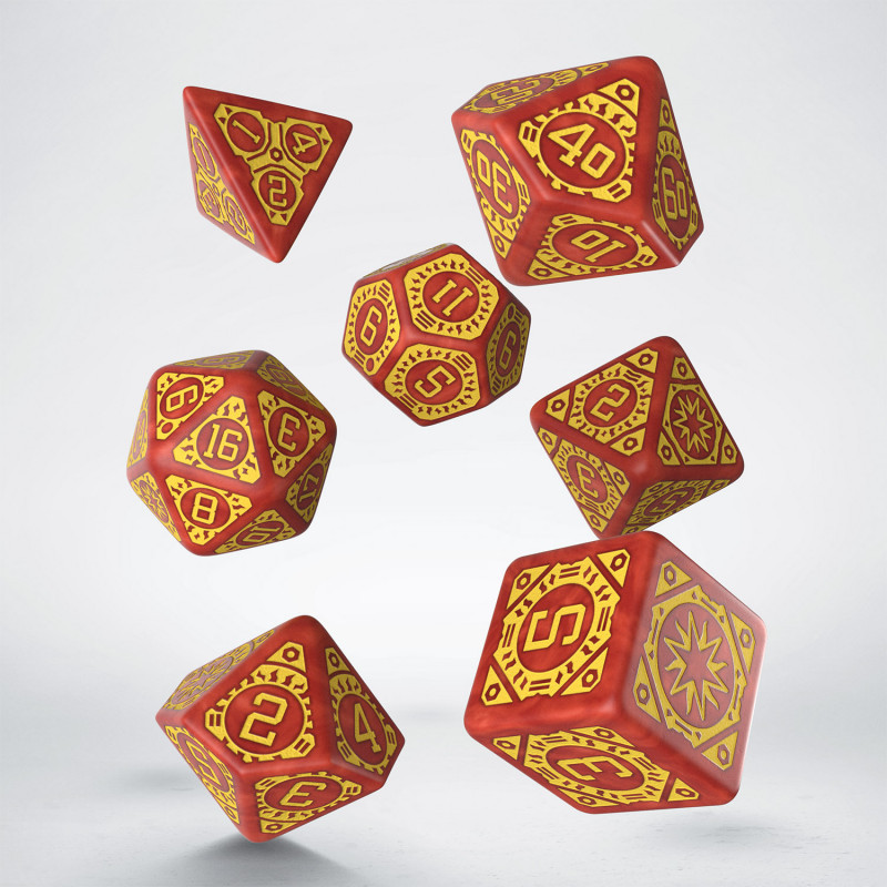 Starfinder Dawn Of Flame Dice Set Brown And Yellow Colors