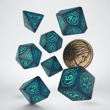 The Witcher Yennefer Dice Set in Dark Blue and Turquoise