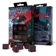 Cyberpunk Red Essential Dice Set in Black and Red