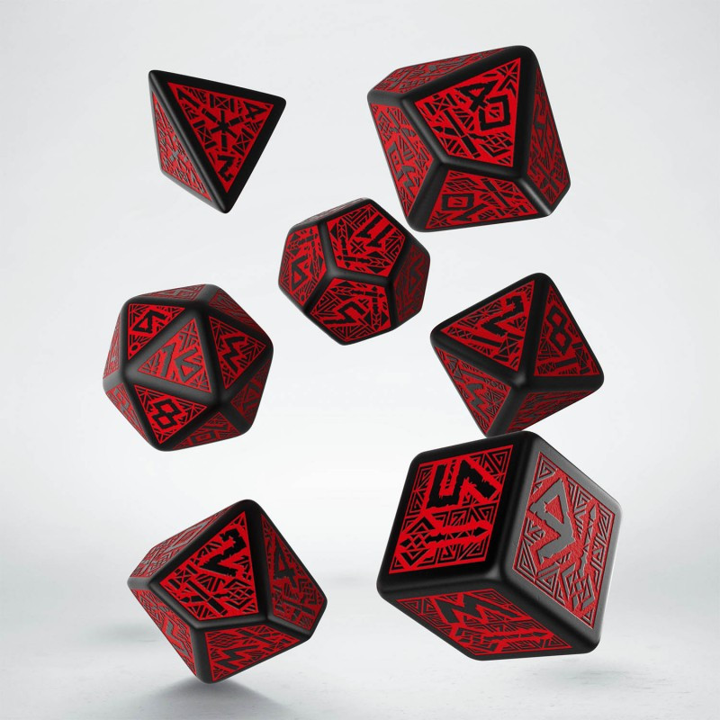 Dwarven dice set (black and red)