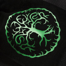 Forest Velur dice bag in black and green