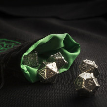 Forest Velur dice bag in black and green