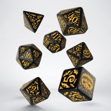 Q workhop Halloween Pumpkin black and orange shining in the dark colored gaming dice