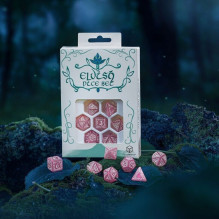 Q-WORKSHOP ELVISH glittering pink and white dice set