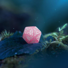 Q-WORKSHOP ELVISH glittering pink and white dice set