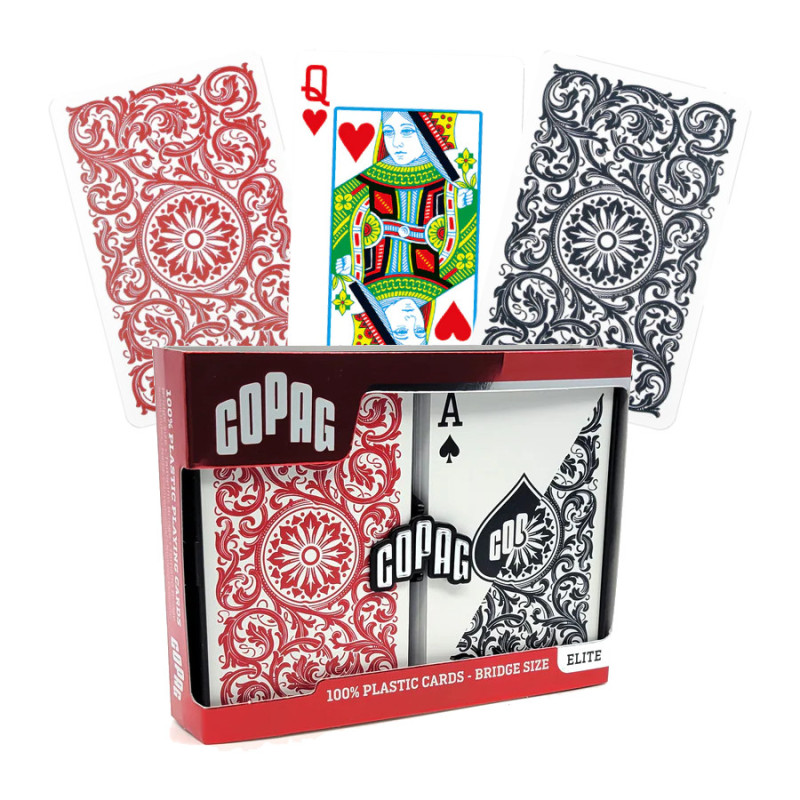 COPAG ELITE BRIDGE Regular Index Game Cards Double Brack (Red and Black)