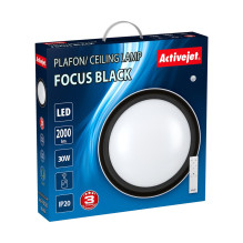 Modernus LED pritemdomas lubų plafonas Activejet FOCUS Black belaidis valdymas nuotoliniu būdu