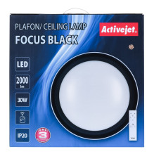 Modernus LED pritemdomas lubų plafonas Activejet FOCUS Black belaidis valdymas nuotoliniu būdu