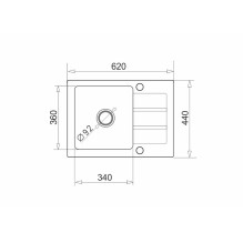 One-bowl sink with draining board Maidsinks Promo 62x44 1B 1D E070053701