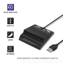 Qoltec 50636 Intelektualus Smart ID lustinių kortelių skaitytuvas SCR-0636, USB tipas C