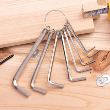 Šešiakampių raktų rinkiniai 1,5–6 mm Deli Tools EDL3080 (sidabrinis)