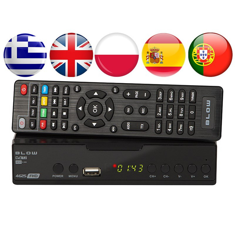 DVB-T2 dekoderis BLOW 4625FHD H.265 H.265 V2 imtuvas