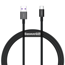 Baseus Superior USB – USB tipo C greito įkrovimo duomenų kabelis 66 W (11 V / 6 A) Huawei SuperCharge SCP 1 m juodas (CA