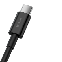 Baseus Superior USB – USB tipo C greito įkrovimo duomenų kabelis 66 W (11 V / 6 A) Huawei SuperCharge SCP 1 m juodas (CA