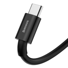 Baseus Superior USB – USB tipo C greito įkrovimo duomenų kabelis 66 W (11 V / 6 A) Huawei SuperCharge SCP 1 m juodas (CA