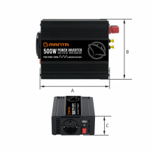 Manta MPI500M Power Inverter 500W / 1000W DC to AC