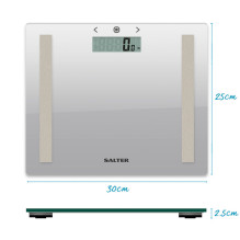 Salter 9113 SV3RAREU16 Compact Glass Analyser Bathroom Scales - Silver