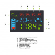Green Cell PowerInverter LCD 12 volt 2000W/40000W car inverter with display - pure sine wave