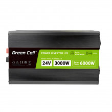 Green Cell PowerInverter LCD 24 V 3000W/60000W vehicle inverter with display - pure sine wave