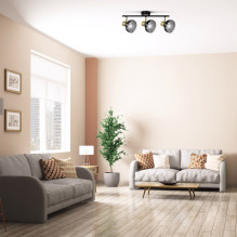 Activejet LISA triple spotlight black-gold ceiling wall lamp E14 wall lamp for living room