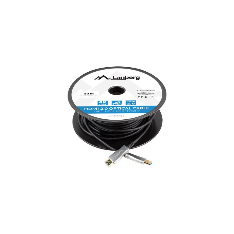 HDMI cord-Lanberg CA-HDMI-20FB-0500-BK 50 m 4K Optical Cable