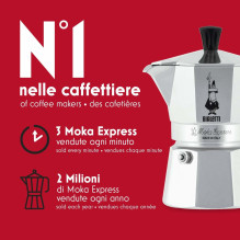 Bialetti Moka Express Moka pot 0.2 L Aluminum, Black