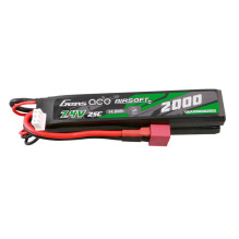 Gens Ace 25C 2000mAh 2S2P 7.4V balninio Airsoft Gun Lipo baterija su Mini Deans(T) kištuku