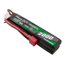 Gens Ace 25C 2000mAh 2S2P 7.4V Saddle Airsoft Gun Lipo Battery with Mini Deans(T) Plug