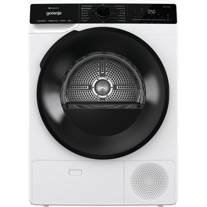 Gorenje DPNA92WIFI ​​džiovykla Laisvai pastatoma priekinė apkrova 9 kg A++ juoda, balta