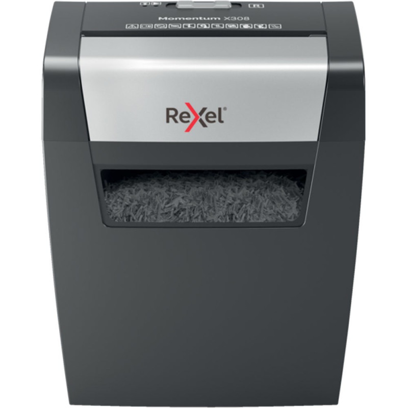 Rexel Shredder Momentum X308, 8 lakštai, P-3, 15 l krepšelis, juodas